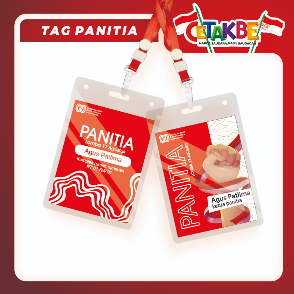 

TAG ID CARD PANITIA KEMERDEKAAN / TAG PANITIA / ID CARD
