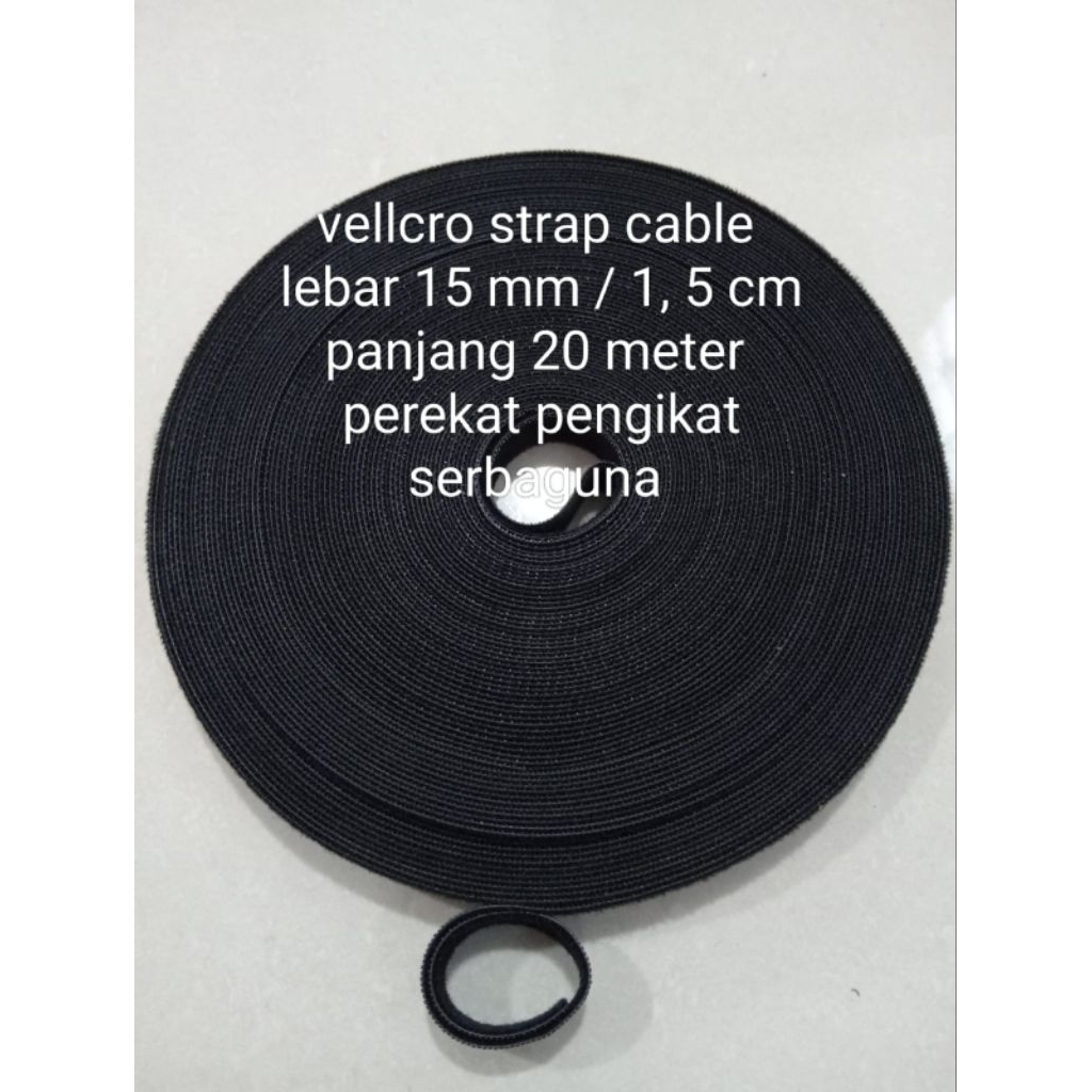 perekat kabel / pengikat kabel roll lebar 1,5 cm x 20 meter perekat pengikat serbaguna