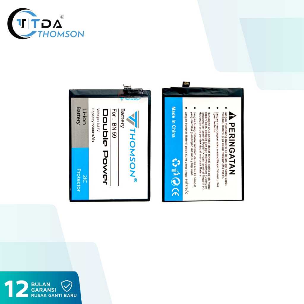 Baterai Thomson Double Power 2IC Protector Tipe Xiaomi BN-59/Redmi Note10 4G/10S Original