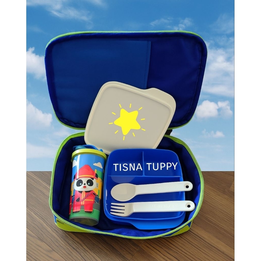 paket lolly tup dan fun tumbler PANDA dengan sendok garpu