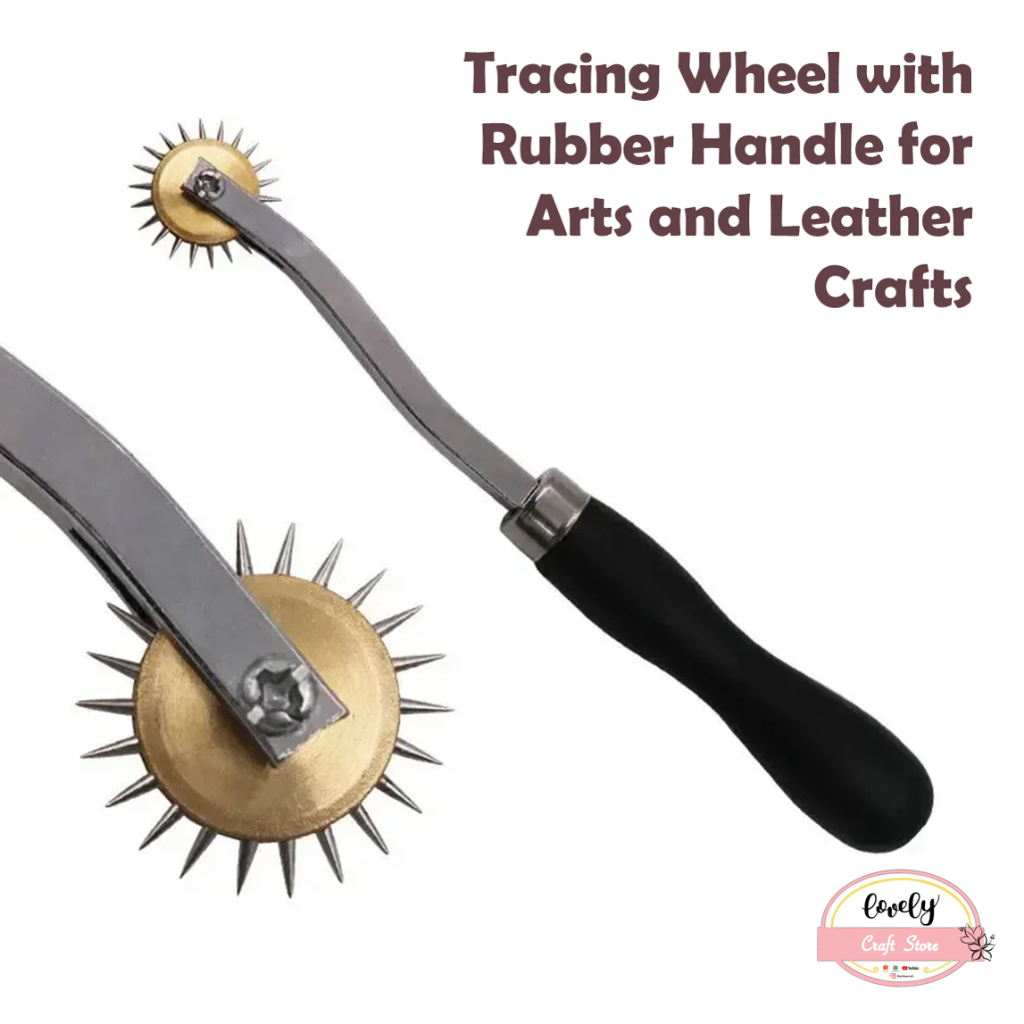 

LovelyCraftStore | 1pc Tracing Wheel, Professional Stitch Marking Spacer, Needle Point Tracing Wheel with Rubber Handle, for Arts and Leather Crafts