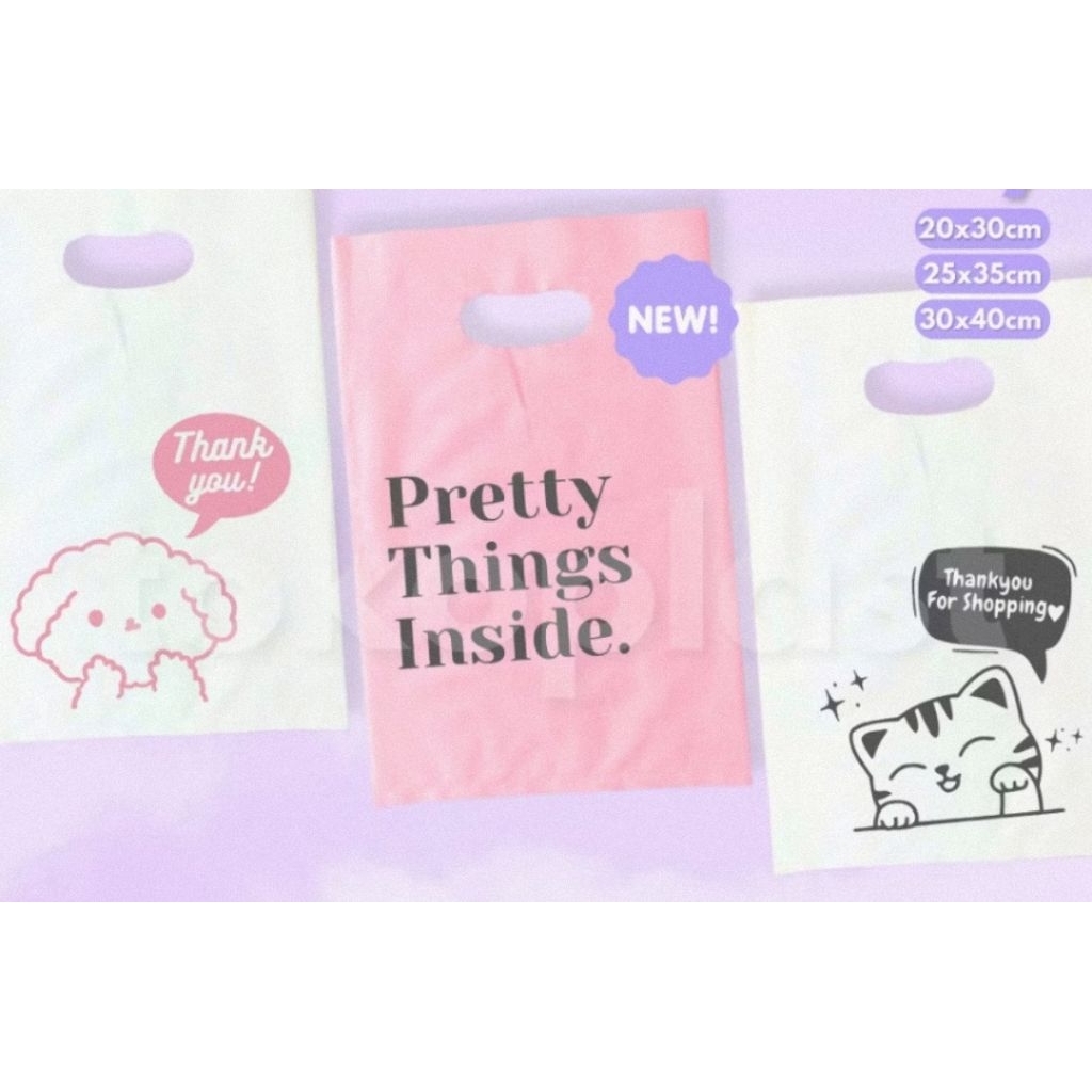 

Plastik Glosy Bingkisan Kado | Kantong Plastik Aesthetic Hadiah