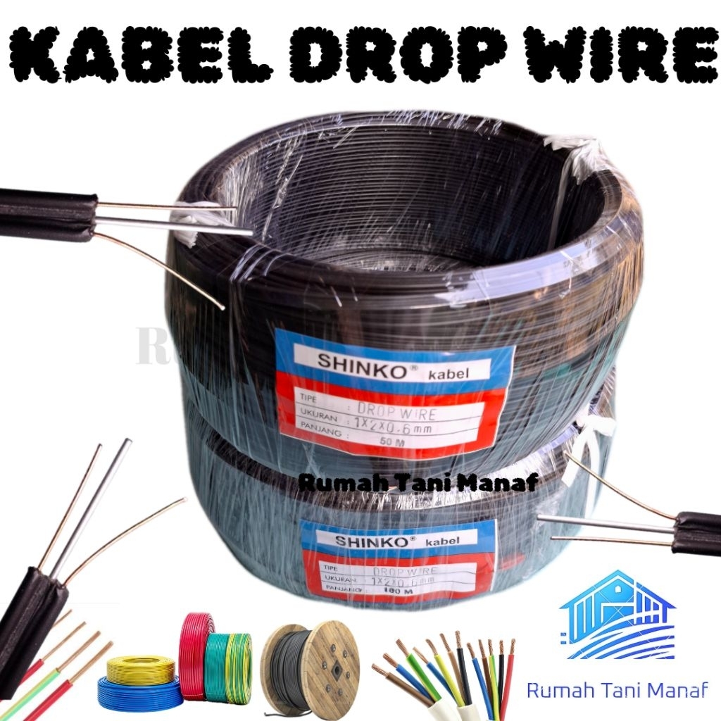 100meter full Kabel Telepon Kabel Telkom Kabel Drop Wire