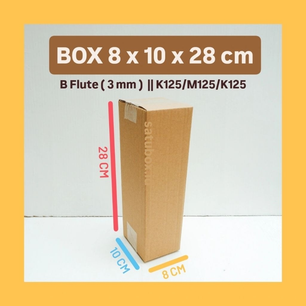 

kardus karton box polos uk. 8 x 10 x 28 cm, single wall tebal 3mm