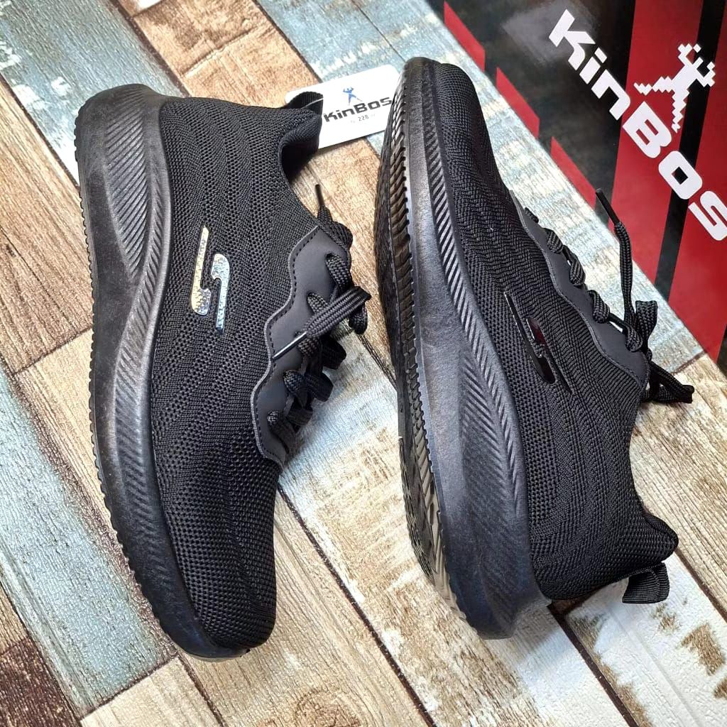 Sepatu sekolah hitam polos kinbos-7502