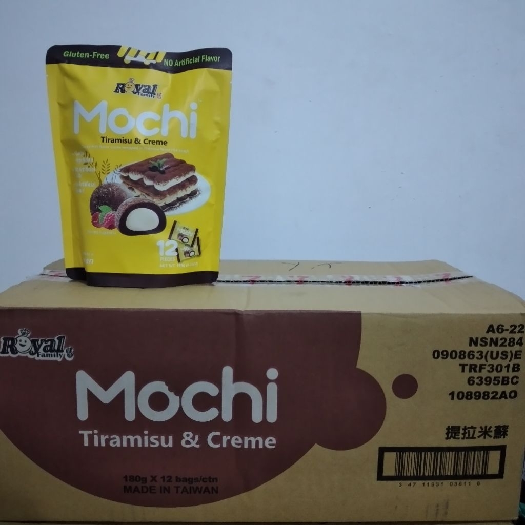 

royal mochi 180 gr, ada 4 variasi rasa [ 1 karton = 12 bags ]
