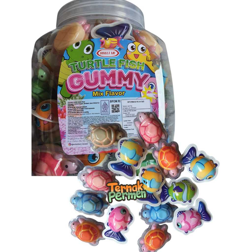 

SWEETY TURTLE FISH GUMMY ISI 50 PCS