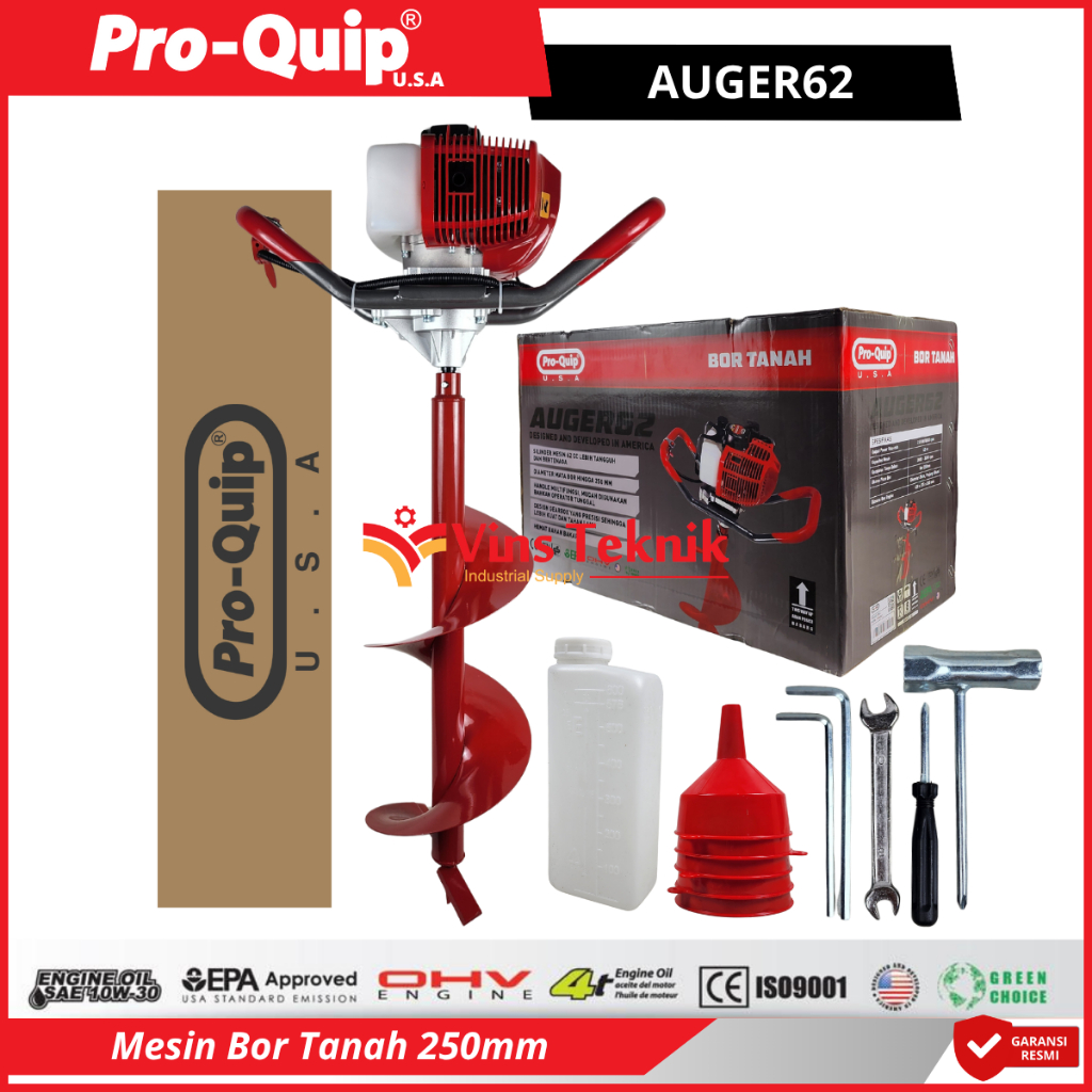 PROQUIP AUGER62 Mesin Bor Tanah Biopori 25CM Auger Earth AUGER 62