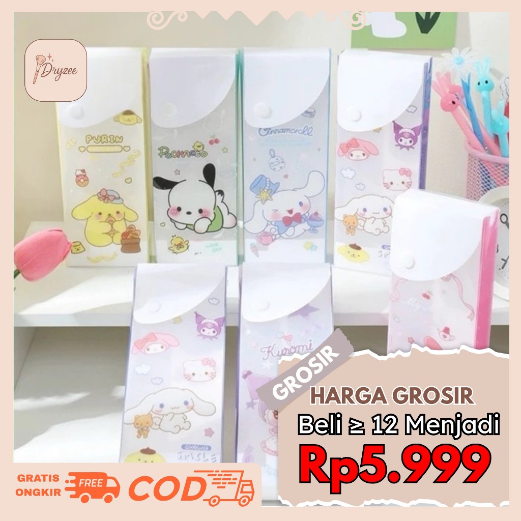 

Kotak Pensil Mika Karakter Lucu Tempat Pensil Plastik Transparan Kuromi KP09