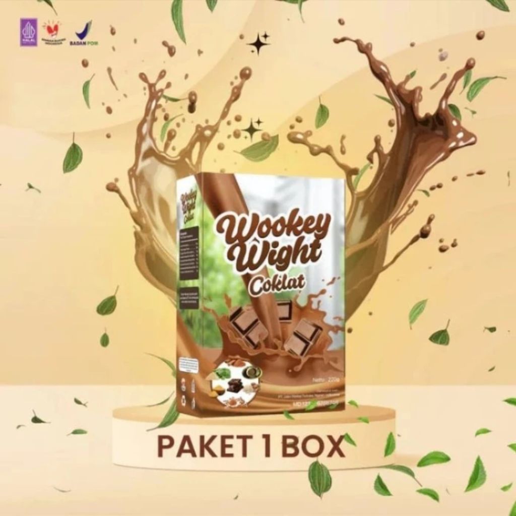 

wookey weight coklat 1 box - susu penambah berat badan alami tanpa efek samping rasa coklat