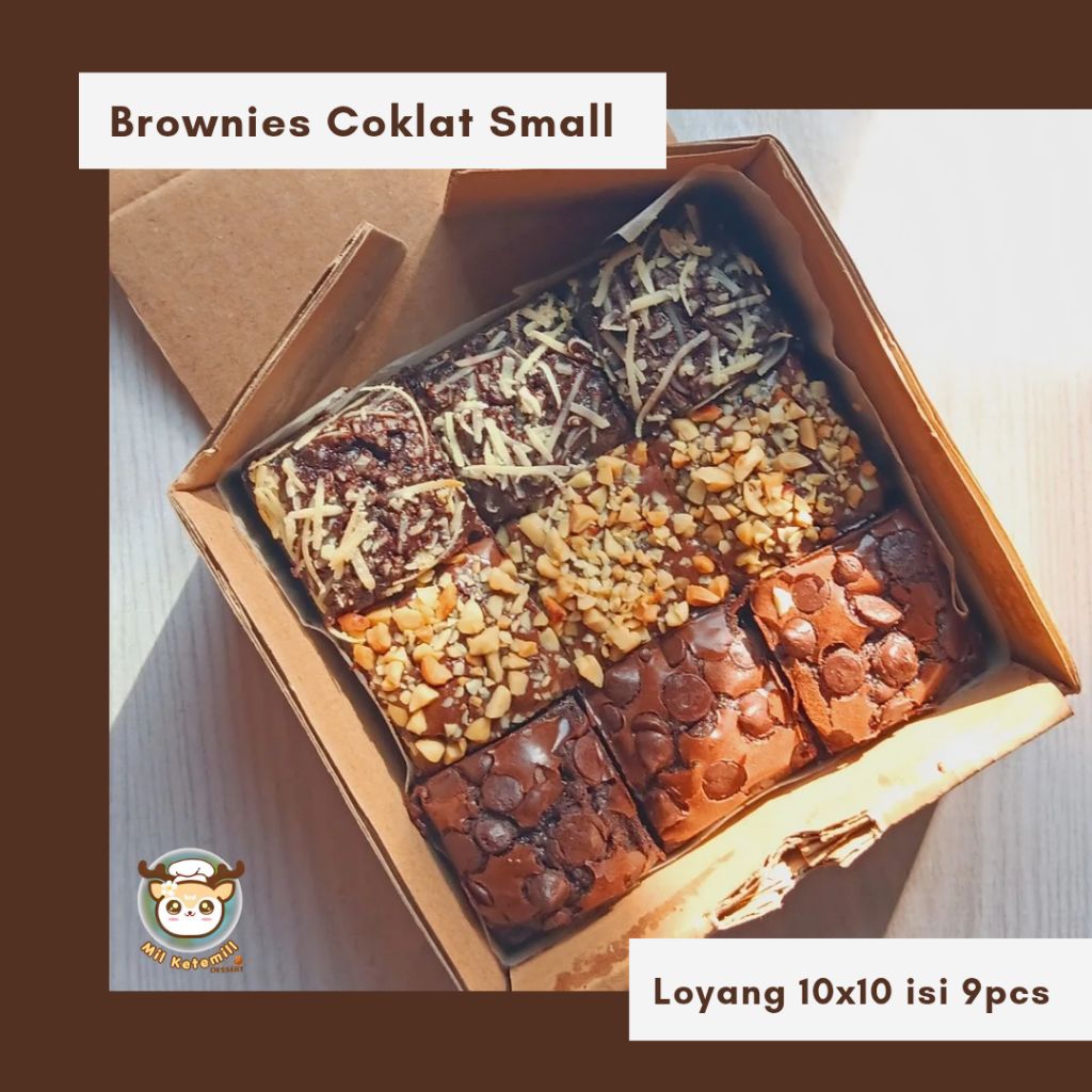 

Fudgy Brownies Sekat 10x10 isi 9pcs , Fudgy Brownies Coklat Small