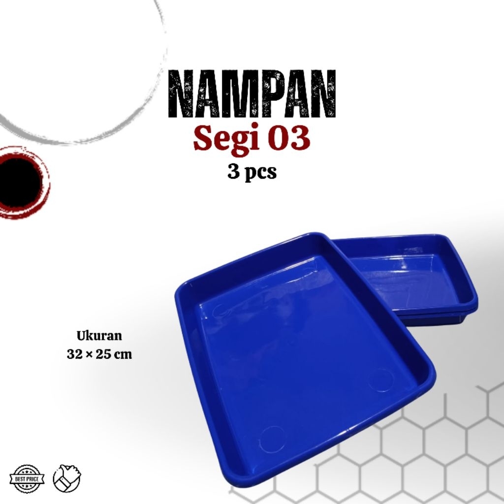 (3 pcs) Nampan kue segi no3 panda star - nampan plastik segi - bundling 3 pcs nampan segi plastik