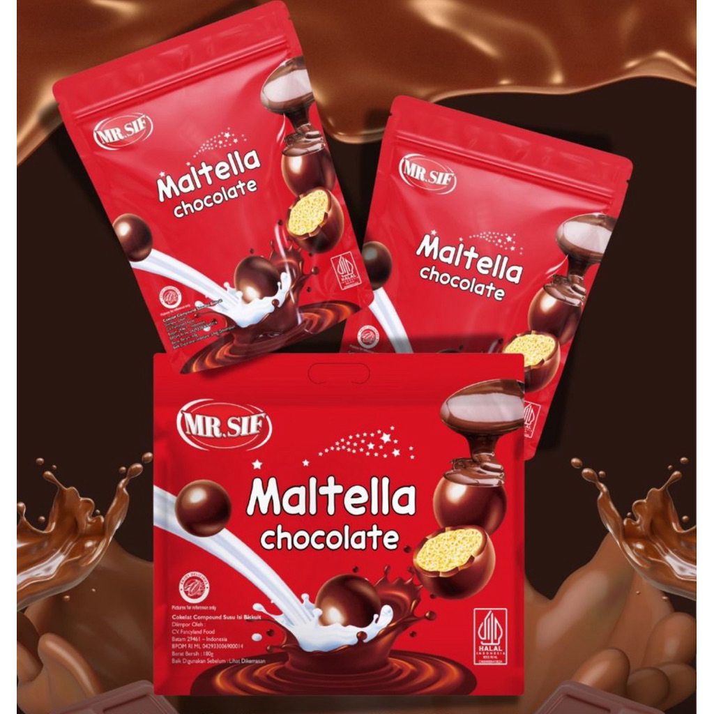 

Maltella Chocolate Cokelat Compound Susu Isi Biskuit MR.SIF