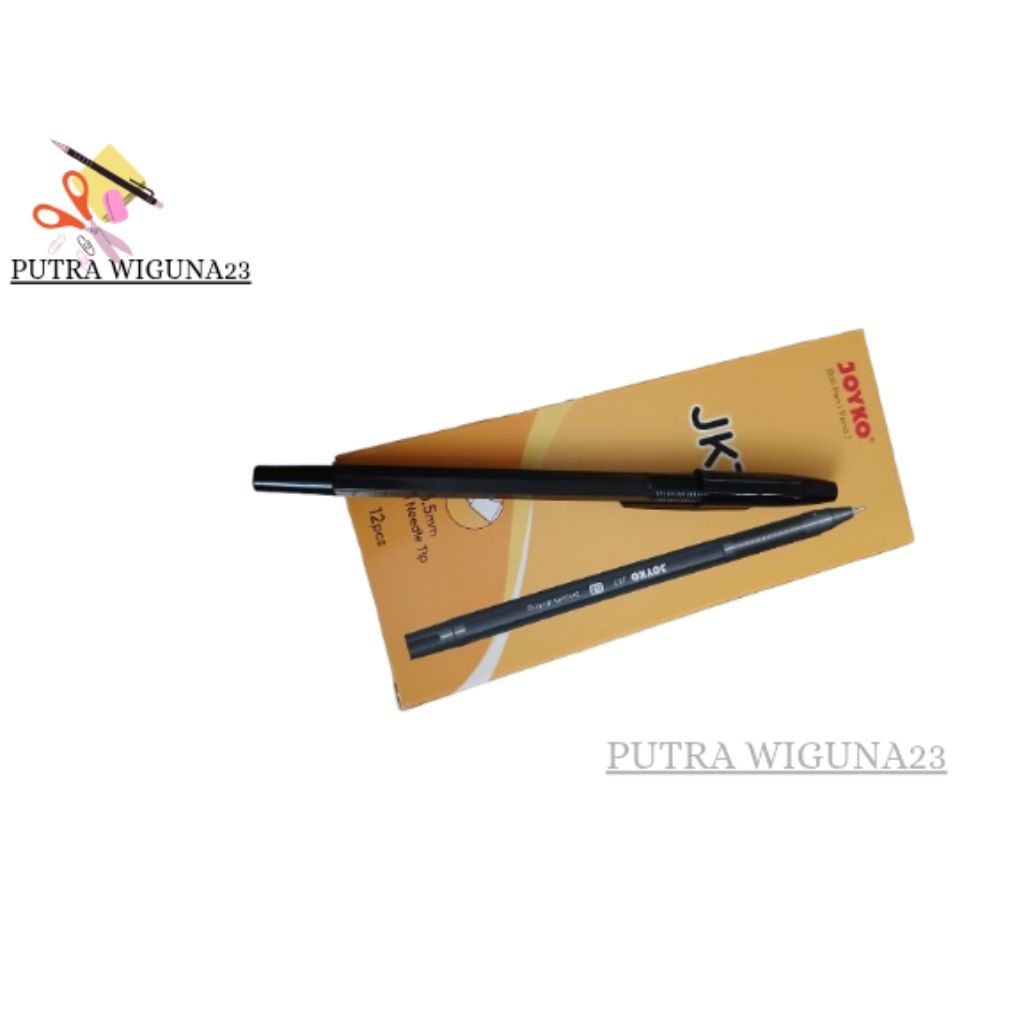

pulpen joyko jk7 hitam per pack isi 12 pcs