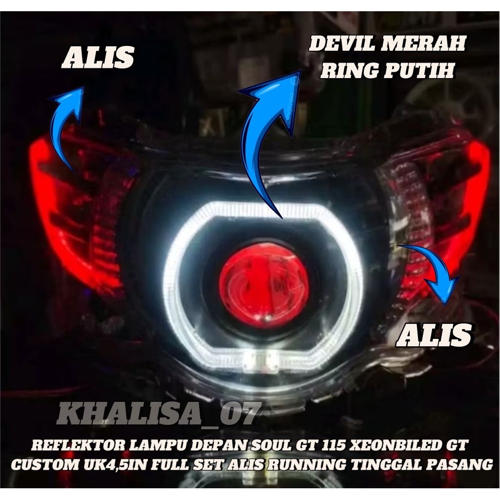 REFLEKTOR LAMPU BILED DEPAN YAMAHA MIO SOUL GT 115 XEON GT CUSTOM BILED ALIS RUNNING TINGGAL PASANG 