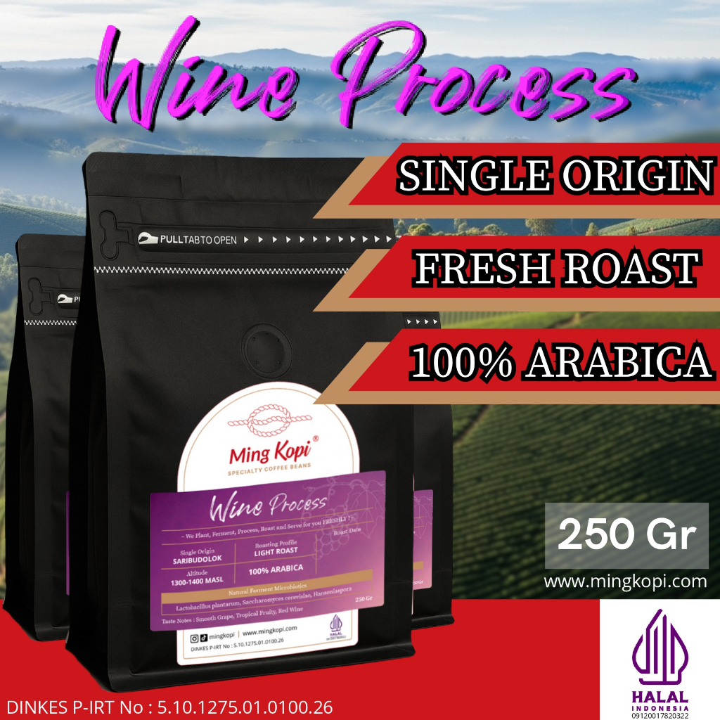 

Kopi Arabica Wine Gayo 250 gr - Biji Kopi Bubuk Arabika Specialty Coffee Beans MingKopi