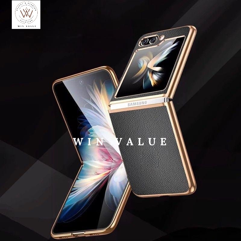 Premium Leather Chrome Case Kulit Caisng Cover full for Samsung Z Flip 3 Samsung Z Flip 4 Samsung Z 