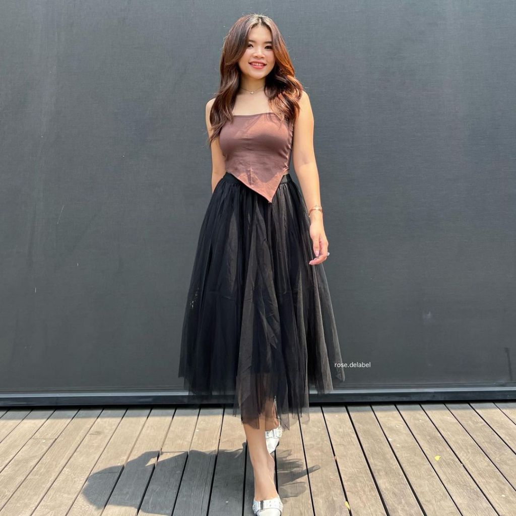 Nayara Rok Tutu Dewasa Midi Tile 3 Layer Rok Tutu Pendek Tile 2 Lapis