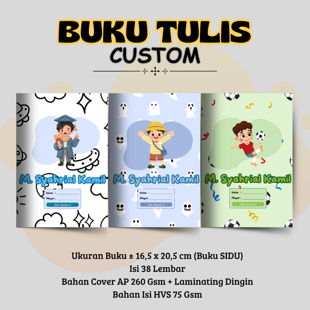 

[CUSTOM] BUKU TULIS ANAK SEKOLAH ISI 38 LEMBAR BOYS SERIES 1
