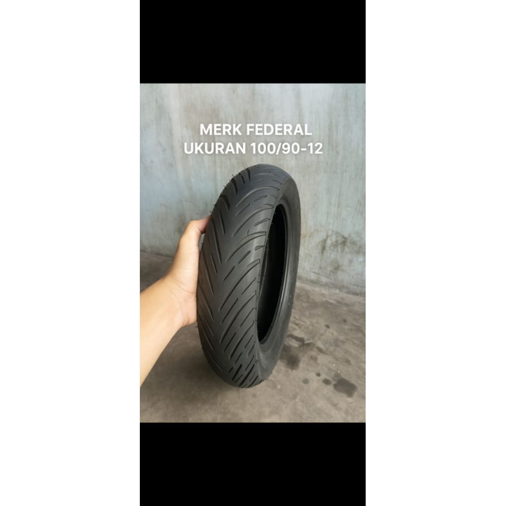 BAN MOTOR MERK FEDERAL UKURAN 100/90-12(TUBLES)