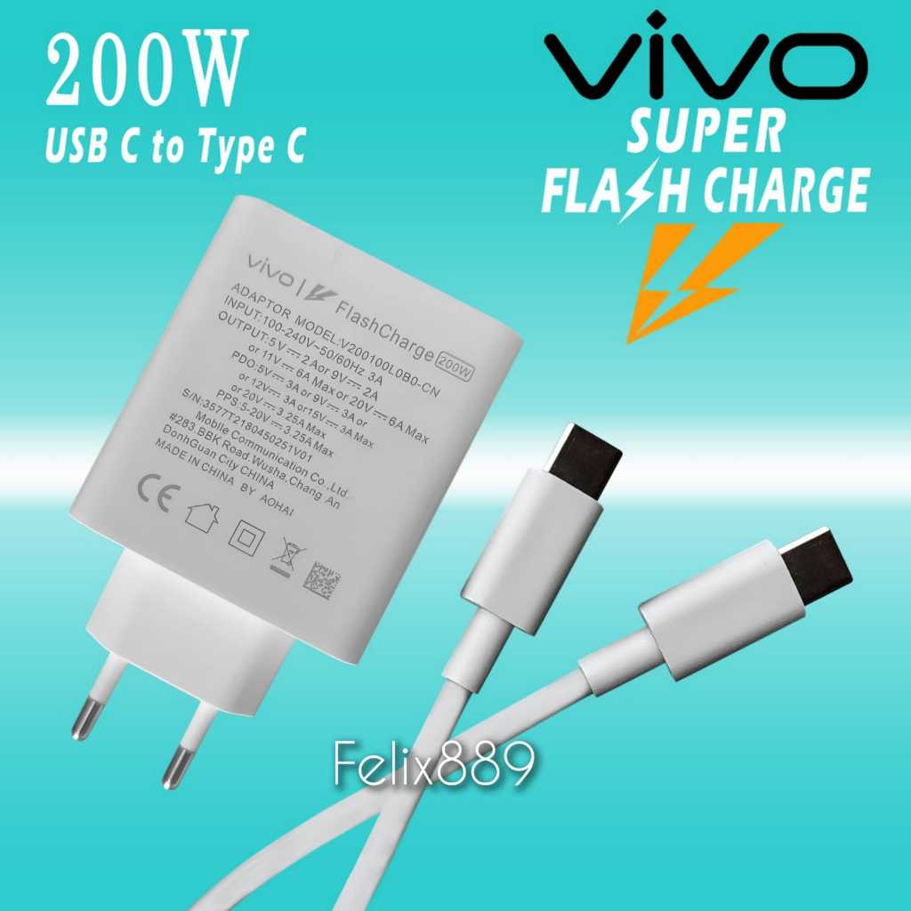 Charger Casan VIVO 200W Original TYPE C TO C / Charger VIVO Original