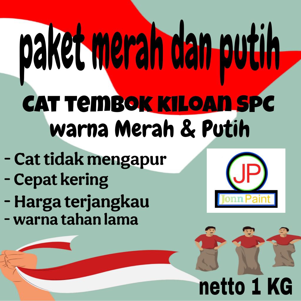 1 Kg Cat Tembok kiloan murah kualitas SPC Warna Merah dan Putih