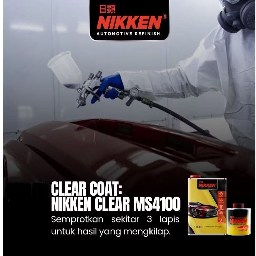 Cat Clear Glos PU Pernis Kilap Nikken 4100 Clear Coat 4:1 Cat Mobil Motor