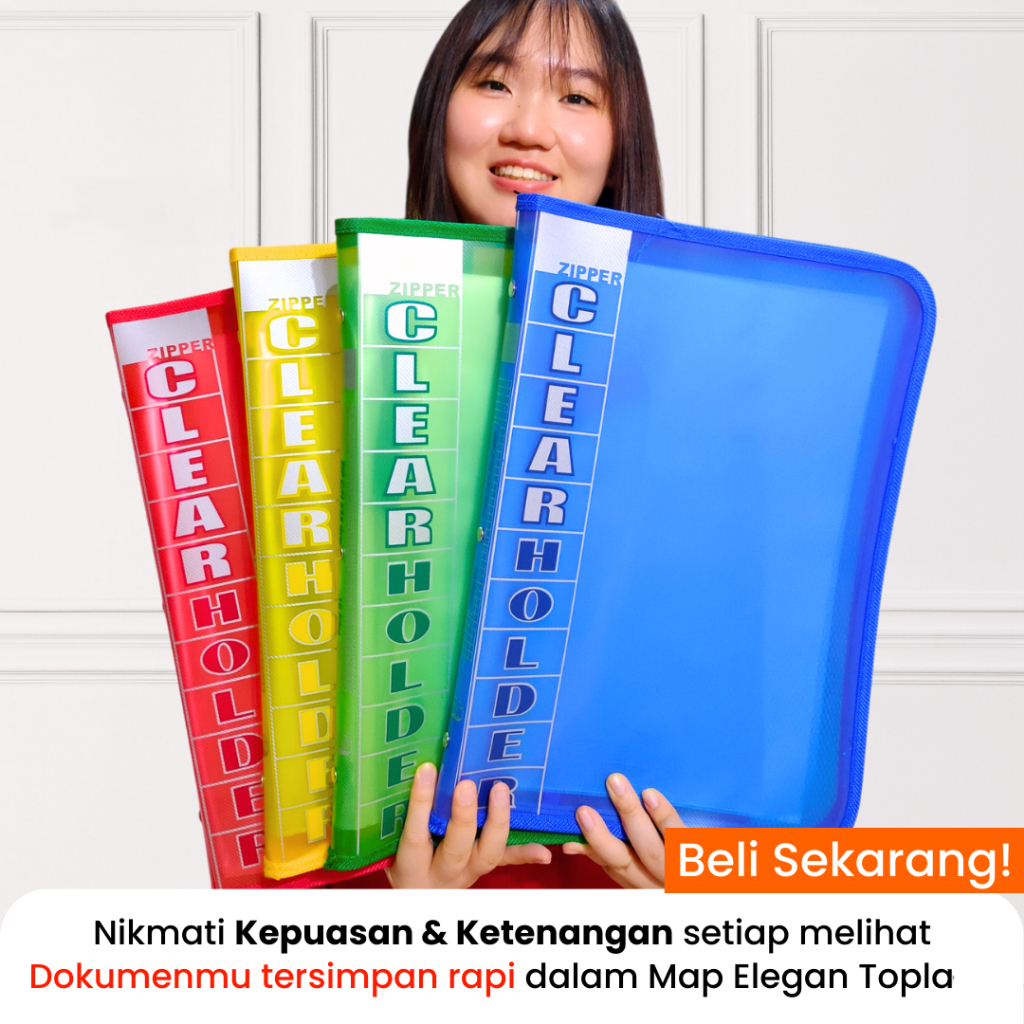 

CH555 Map Dokumen Resleting Anti Air Document Keeper Clear Holder Tempat Berkas File Kertas F4 A4