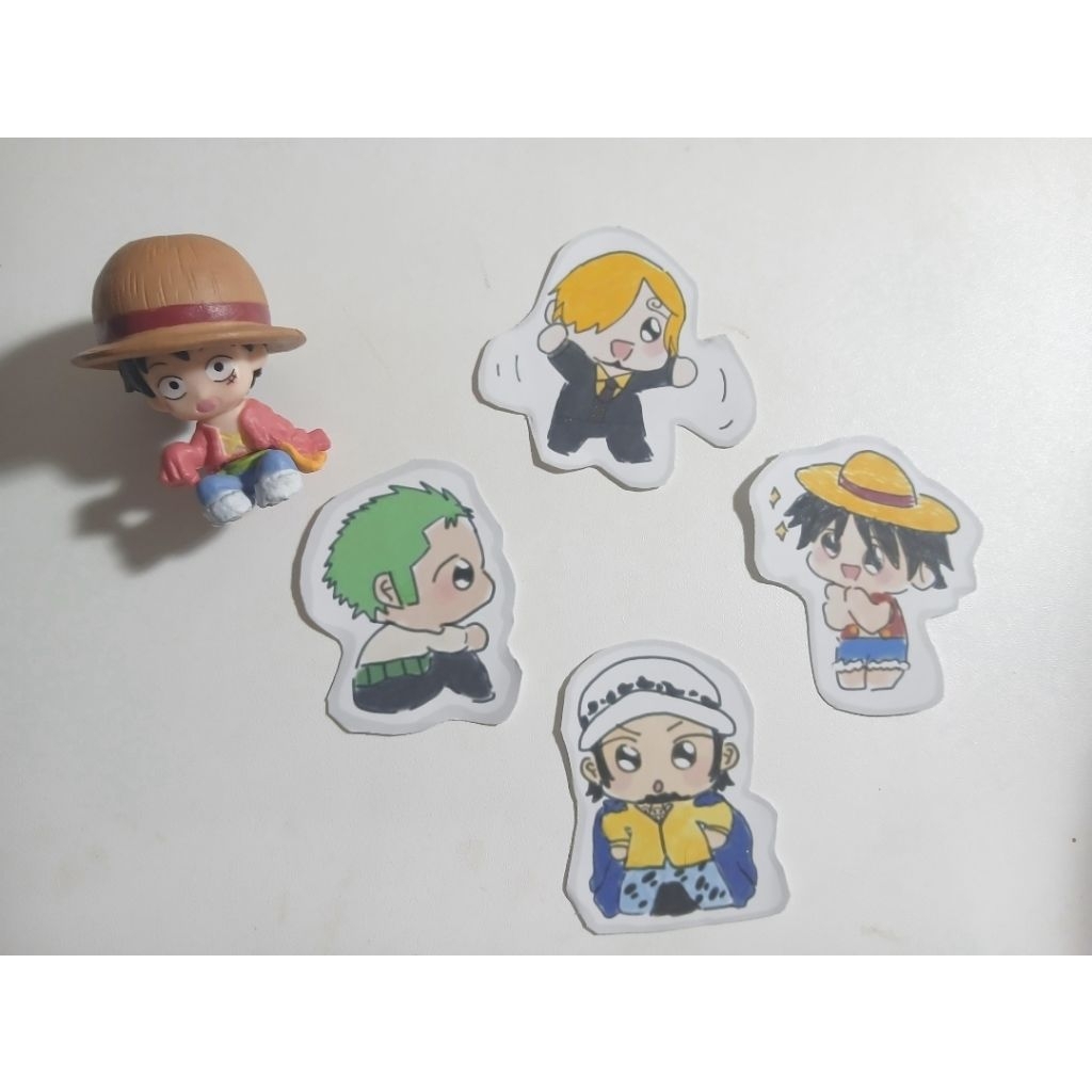 

sticker imuy, kiyut, lucu one piece. zoro,sanji,luffy,trao