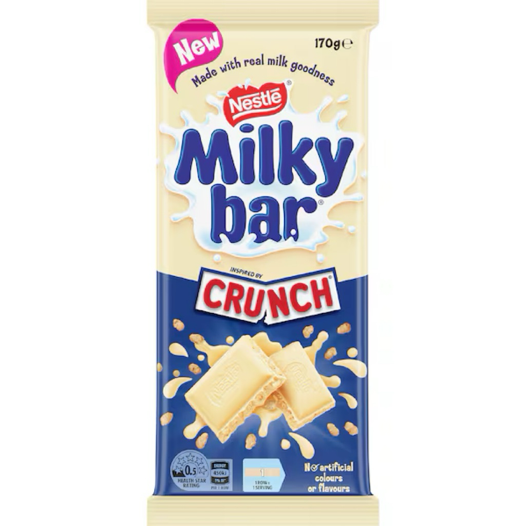 

Nestle Milkybar Crunch Chocolate Block 170g - Australia