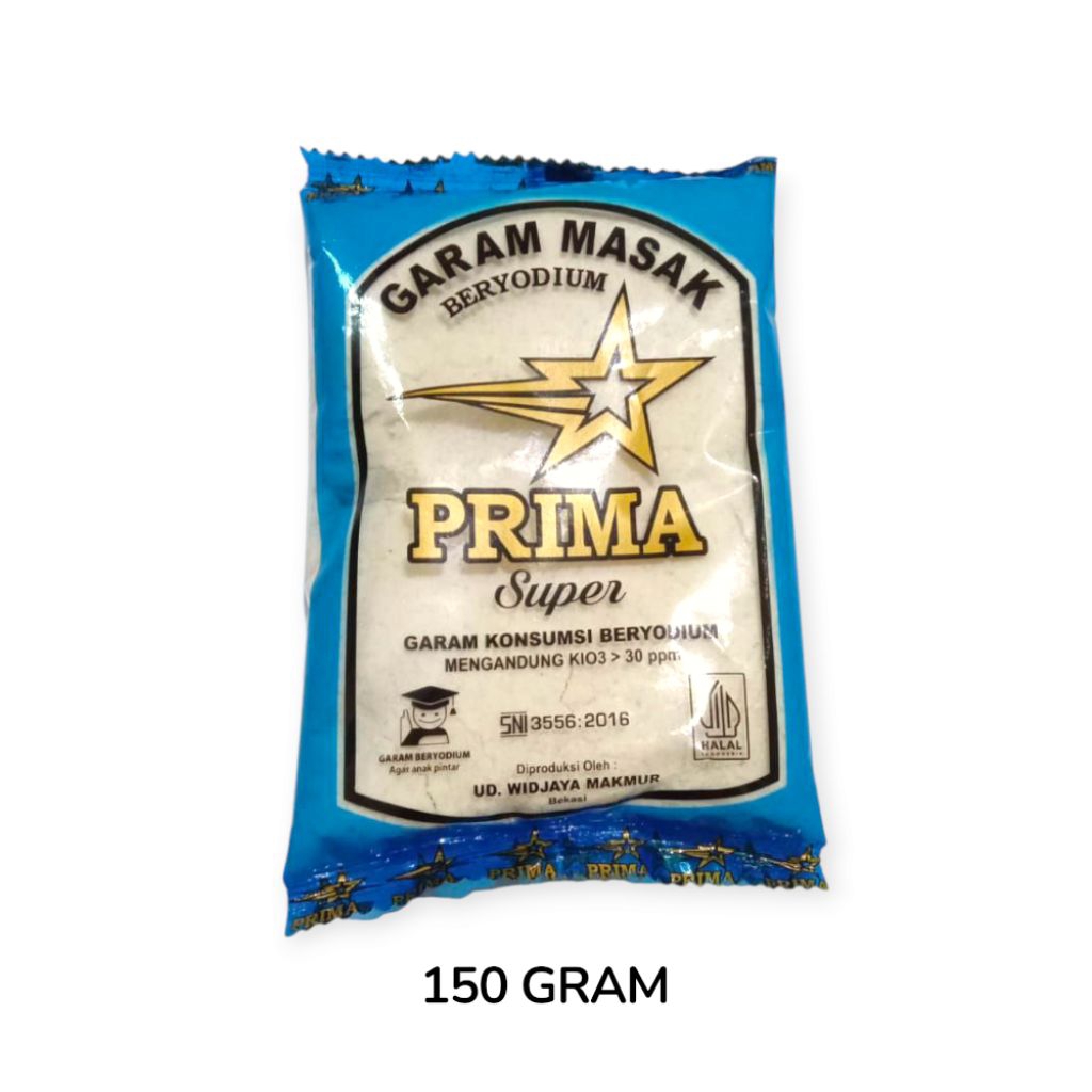 

GARAM MASAK PRIMA SUPER 150 GRAM/ GARAM DAPUR MURAH