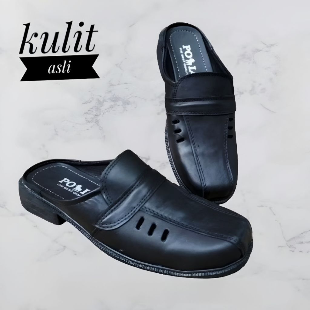 Sepatu Sandal Pria Bustong Kulit Asli | Sandal Selop Pria Dewasa Formal