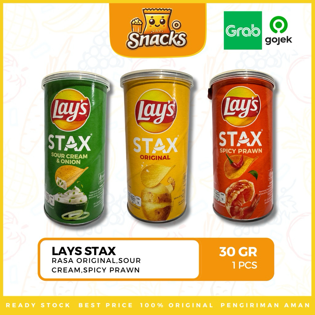 

Lav.Snacks︱Lays Stax Original / Udang Pedas / Sour Cream & Onion 30GR - 1 PCS