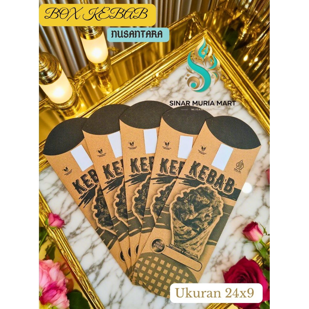 

Dus tempat kebab kraft coklat (24x9), Box kemasan kebab, Bungkus kebab isi 100 lembar