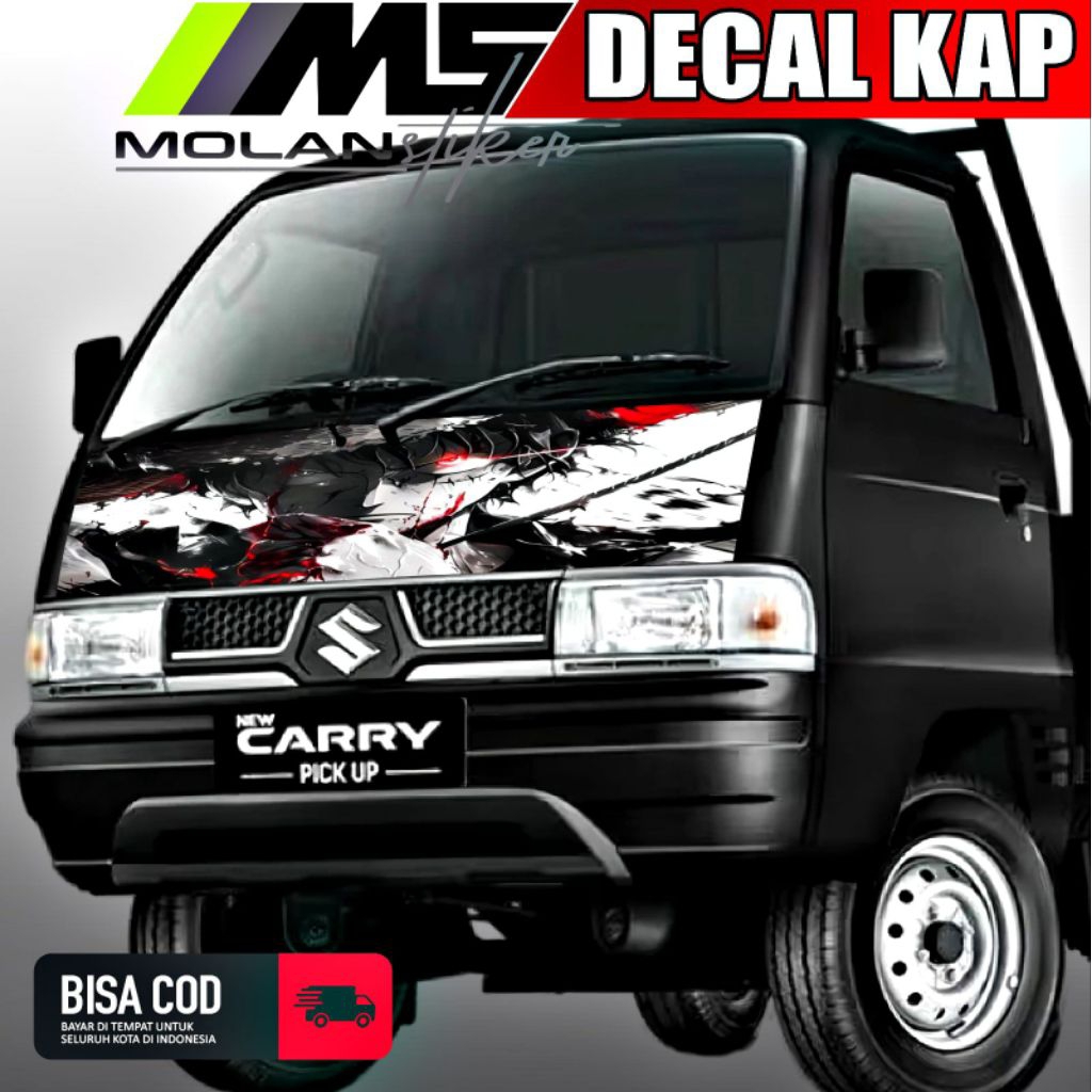 Decal Sticker Striping Variasi Kabin Depan Suzuki Carry Futura & Mitsubishi Colt T120SS Decal Kap/Ka