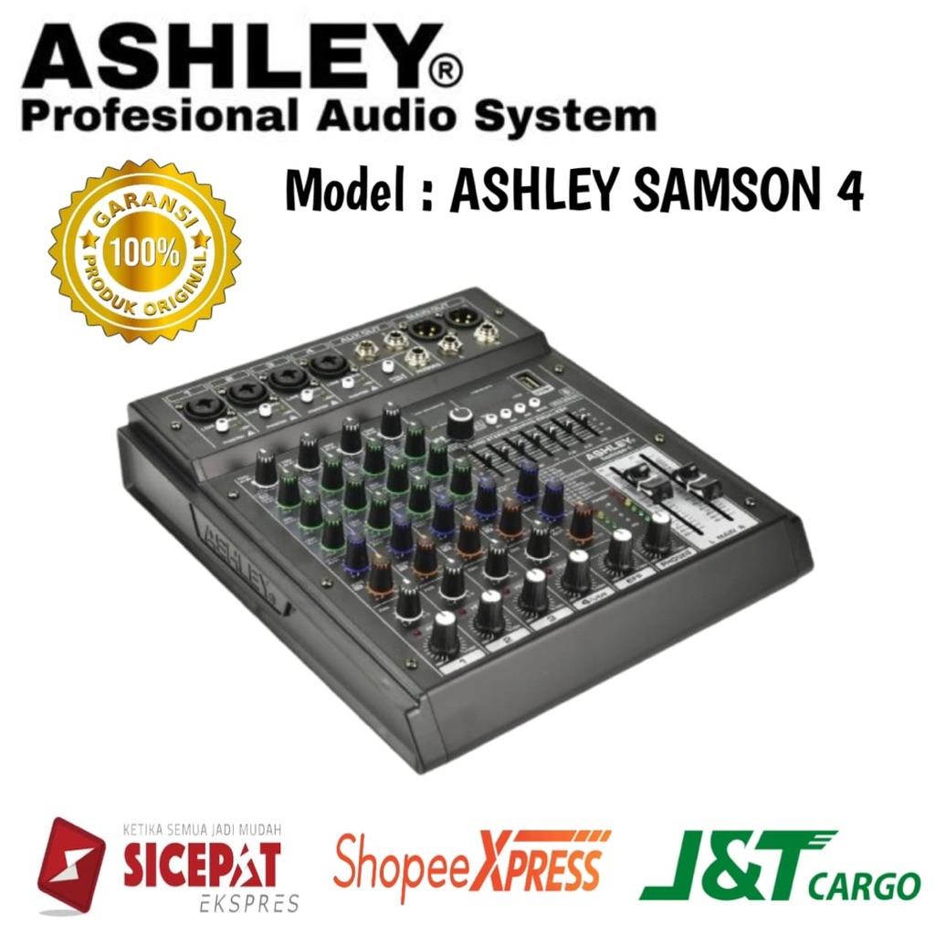 Mixer Ashley Samson 4 Original Mixer Ashley 4 Channel Bluetooth Usb