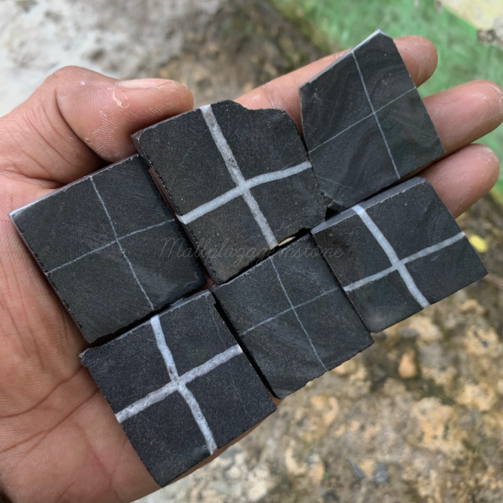 bahan batu tapak jalak garis lurus asli natural 1000% (PILIH VARIASI) / bongkahan batu akik tapak ja
