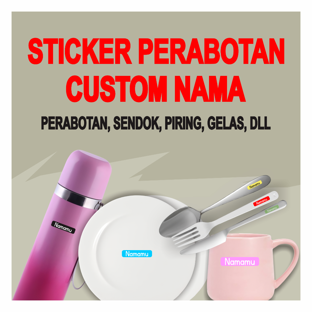 

Sticker Sendok Piring Gelas Waterprof STIKER DTF UV stiker waterproff stiker prabot