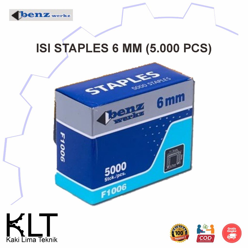 

isi staples stapler refill gun stacker 6 mm 1006F F1006 Benz isi 5.000 pcs