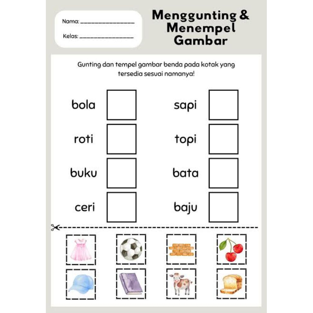 

Printable Lembar Kerja Anak Paud TK SD kelas 1 Ukuran kertas A4 per lembar