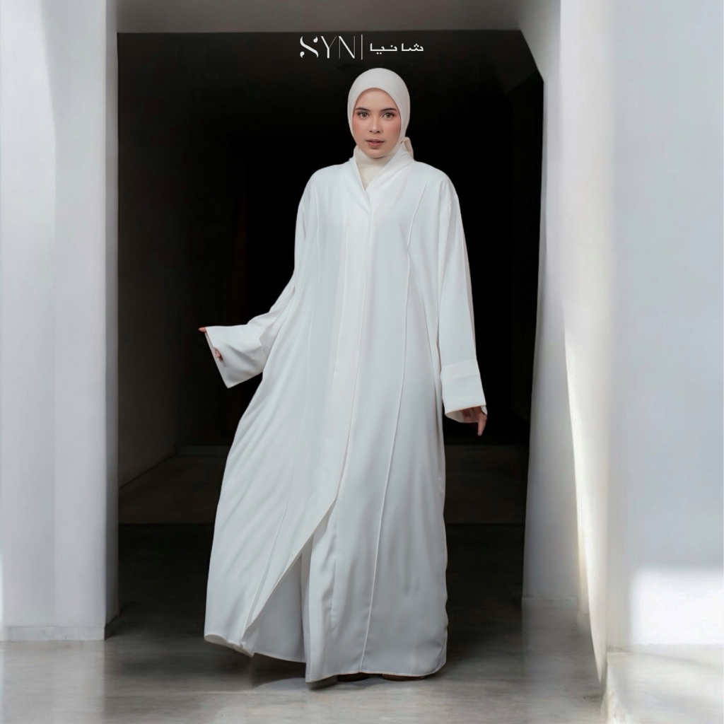 SYN - Reem Abaya Outer Dress | Loose Basic Open Abaya Outer Dress Anti UV | Abaya Muslim Haji Umrah