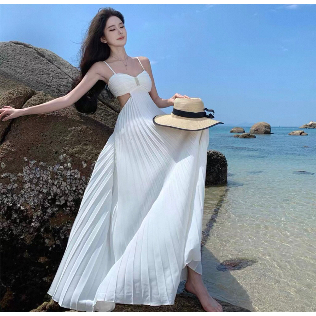 Putih Dress Wanita /Party Dress /Beachwear Wanita /Import D0658