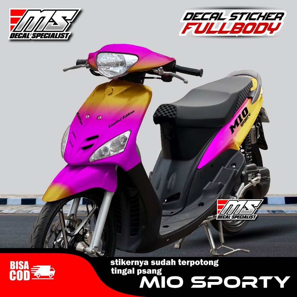 Decal stiker Yamaha Mio sporty full body motif bunglon Magenta - stiker motor