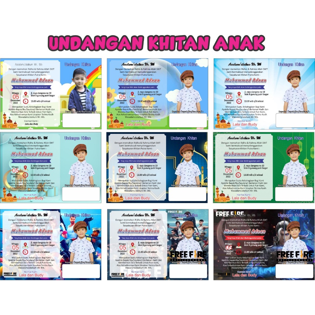 Undangan Khitan untuk anak-anak custom