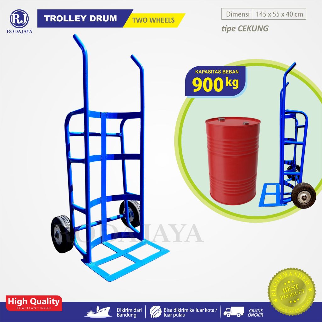 Trolley JUMBO Kapasitas beban 900 kg / troli Drum oli / alat angkut Multifungsi serbaguna / Troli do