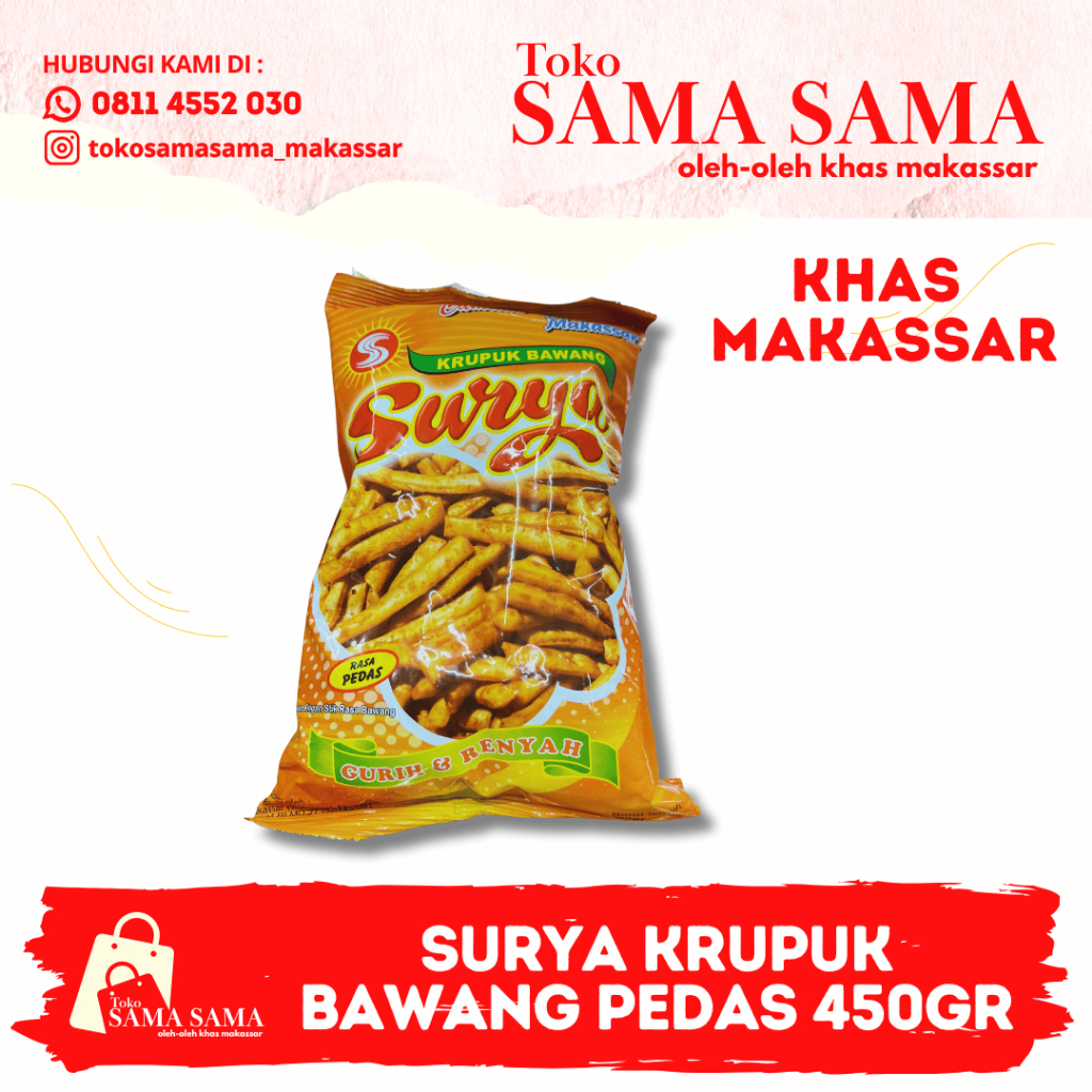 

SURYA KRUPUK BAWANG PEDAS 450 GR & 225 GR