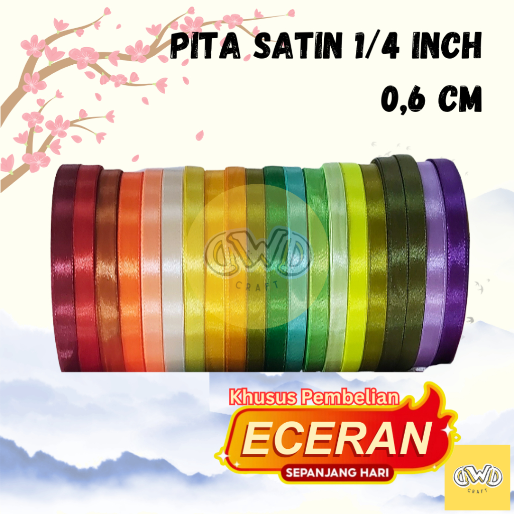 

(ECER) Pita Satin 1/4 INCH / 0,6 CM