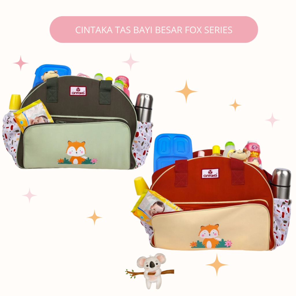 Cintaka Tas Bayi Besar Fox Series Saku Print - CBT2851