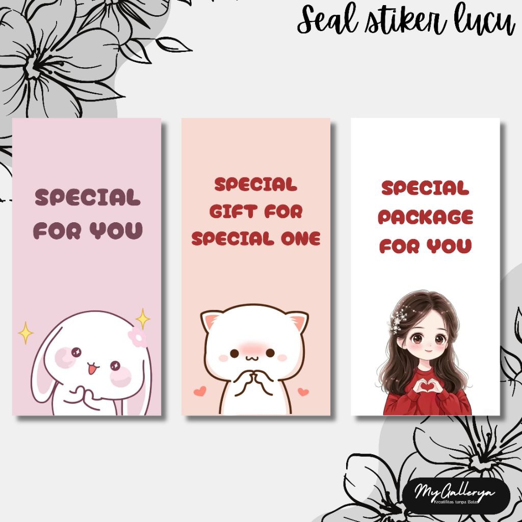 

seal stiker cute/stiker packaging lucu/stiker label