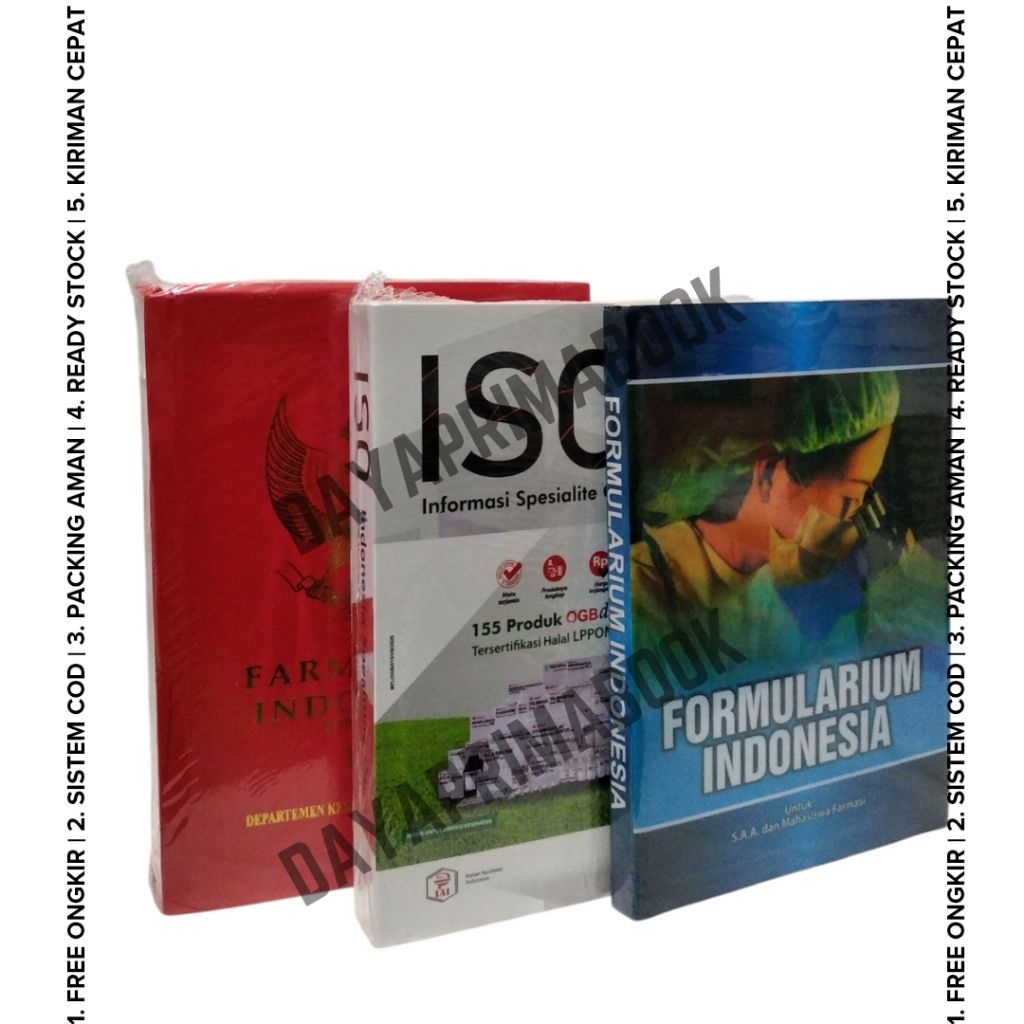 PAKET 3 BUKU FARMASI FI 3, ISO OBAT DAN FORMULARIUM INDONESIA FOI
